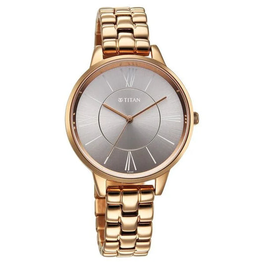 Titan, Men's, Analog Watch, Gold Dial, with Stainless Steel Band, TI-2648WM10