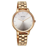 Titan Women's Analog Watch Grey Dial With Rose Gold Stainless Steel Strap , 2648WM12