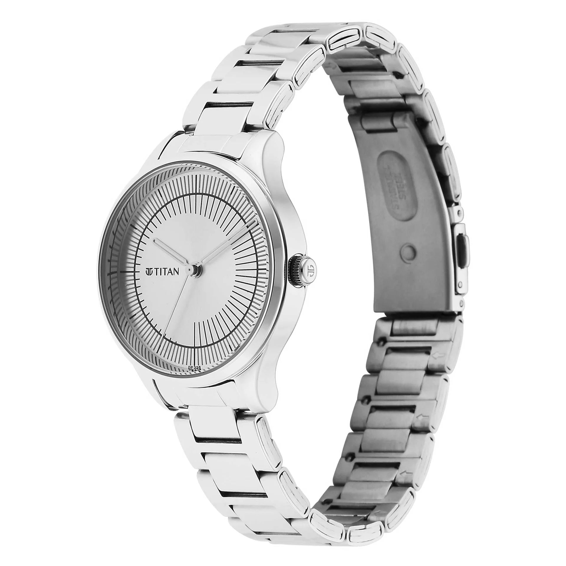 Titan Yin & Yang Women's Watch Analog Silver Dial With Silver Stainless steel Band, 2649SM03