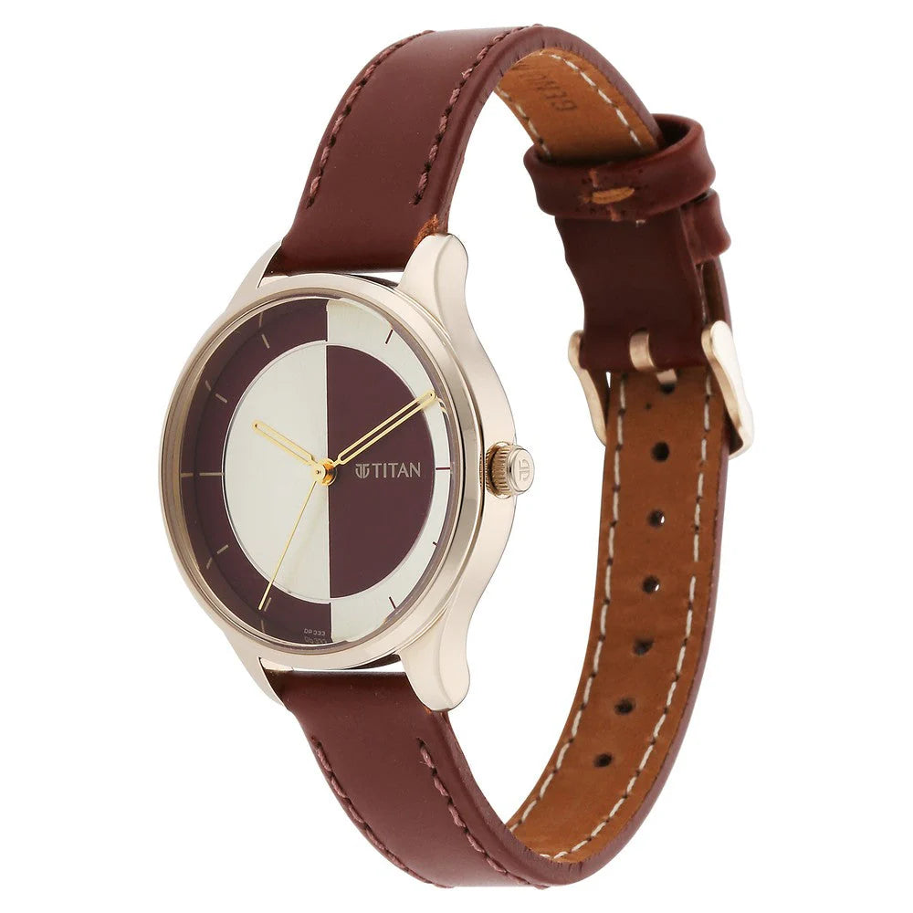 Titan Yin & Yang Men's Watch Analog Red Dial With Red Leather Strap, 2649WL05