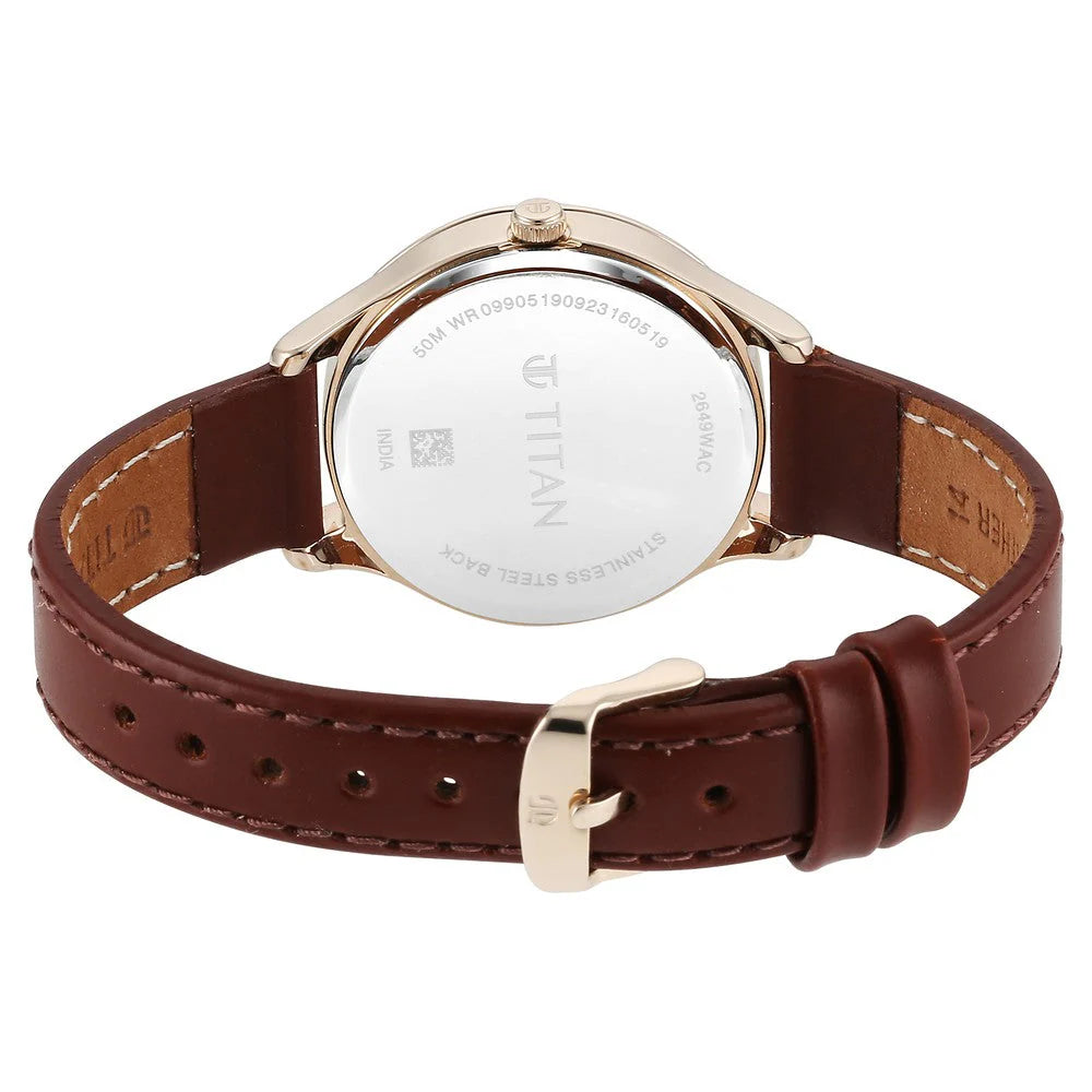 Titan Yin & Yang Men's Watch Analog Red Dial With Red Leather Strap, 2649WL05