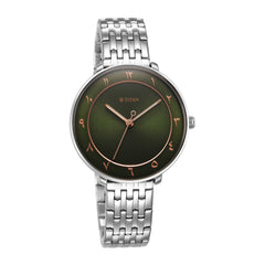 Titan Marhaba Arabic Green Dial Silver Stainless Steel Strap Watch for Women, 2651SM06 - view 2