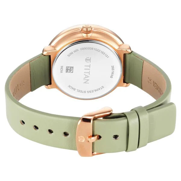 Titan Neo Women's Watch with White dial and Brass Solid Link Strap, 2651SM09