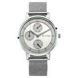 Titan Workwear Women's Watch Analog Silver Dial With Silver Stainless Steel Band, 2652SM01