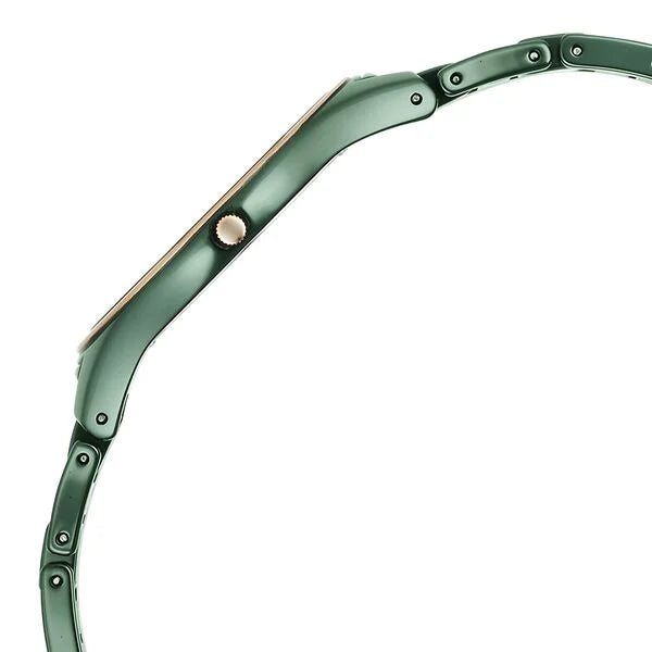 Titan Edge Women's Watch Bicolour Quartz Analog Green Dial With Green Ceramic Strap, 2653KC12