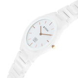 Titan Women's Edge Watch Ceramic Collection, White Dial White Ceramic Strap, 2653QC04