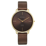 Titan Women's Analog Watch, Brown Dial with Leather Strap, 2654QL02