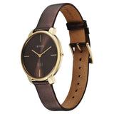Titan Women's Analog Watch, Brown Dial with Leather Strap, 2654QL02
