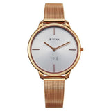 Titan Women's Edge Watch Analog White Dial with Rose Gold Stainless Steel Band, 2654WM01