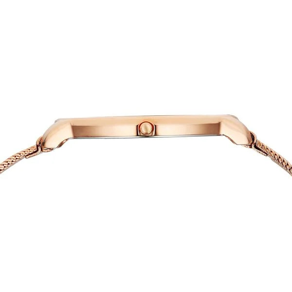 Titan Women's Edge Watch Analog White Dial with Rose Gold Stainless Steel Band, 2654WM01