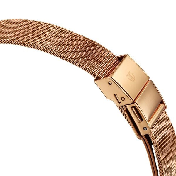 Titan Women's Edge Watch Analog White Dial with Rose Gold Stainless Steel Band, 2654WM01