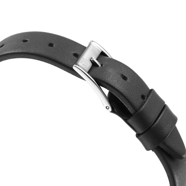 Titan Women's Edge Watch Analog White Dial with Black Leather Strap, 2655SL01