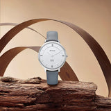 Titan Women's Edge Watch Analog White Dial with Black Leather Strap, 2655SL01