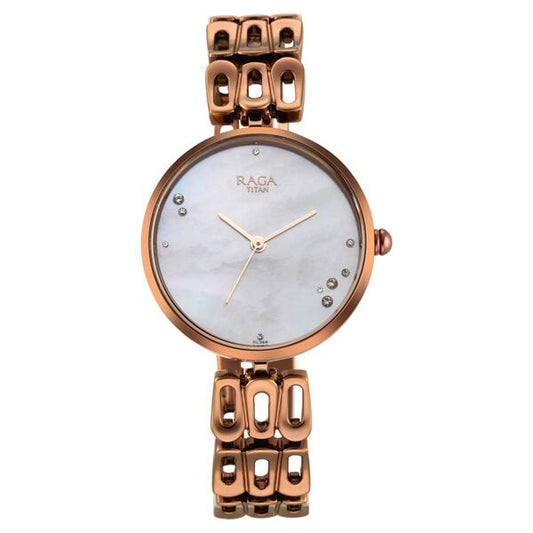 Titan, Women, Analog, Watch, Mother of pearl Dial, Stainless steel Strap, 2659QM01