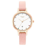 Titan Women's Watch Raga White Dial Pink Leather Strap Watch, 2666WL01