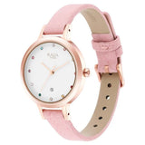 Titan Women's Watch Raga White Dial Pink Leather Strap Watch, 2666WL01
