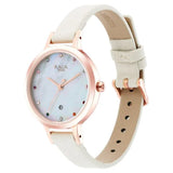Titan Women's Watch Raga Mother of Pearl Dial Beige Leather Strap Watch, 2666WL03