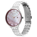 Titan Premium Workwear Women's Watch Analog Mother of Pearl Dial With Silver Stainless Steel Band, 2673SM02