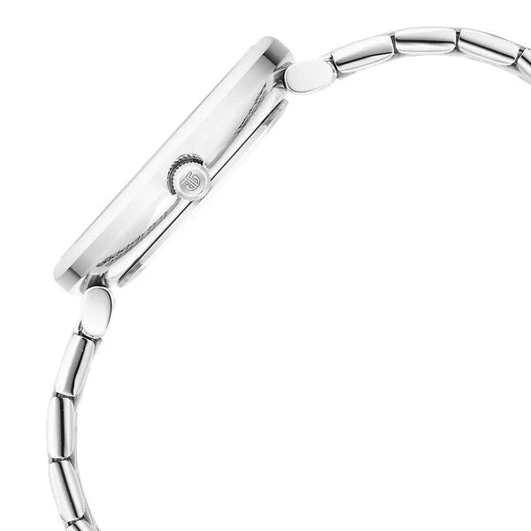 Titan Premium Workwear Women's Watch Analog Mother of Pearl Dial With Silver Stainless Steel Band, 2673SM02