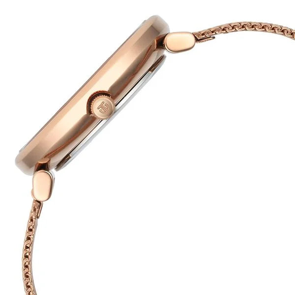 Titan  Stackables Women's  Quartz Analog Watch Rose Gold Dial With Stainless Steel Mesh Band, 2673WM04