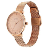 Titan  Stackables Women's  Quartz Analog Watch Rose Gold Dial With Stainless Steel Mesh Band, 2673WM04