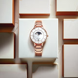 Titan Premium Workwear Women's Watch Analog White Dial With Rose Gold Stainless Steel Band, 2674WM02