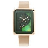 Titan Women's Watch Raga Green Dial Brown Leather Strap Watch, 2676WL01