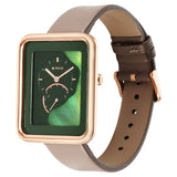 Titan Women's Watch Raga Green Dial Brown Leather Strap Watch, 2676WL01