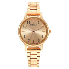 Titan Karishma Analog Women's Watch, Rose Gold Dial Stainless Steel Strap, 2678WM01