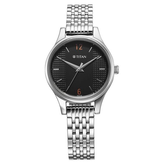 Titan, Women, Analog, Watch, Black Dial, Stainless steel Strap, 2679SM02