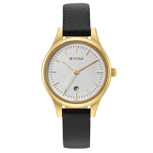 Titan, Men, Analog, Watch, White Dial, Leather Strap, 679YL01