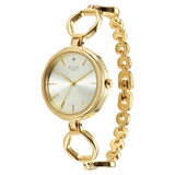 Titan Raga  Women's Quartz Analog Watch Viva Golden Dial with Gold Metal Strap, 2685WM01