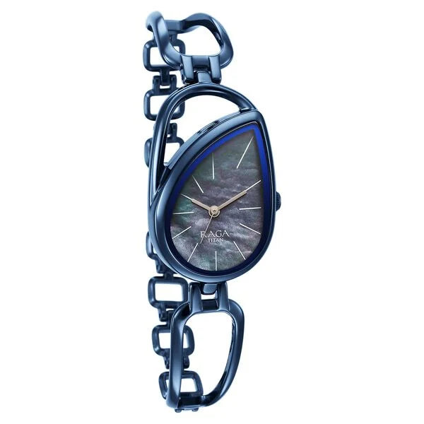 Titan Raga Chic Women's Watch Analog Blue Dial With Blue Stainless Steel  Band, 2688QM02