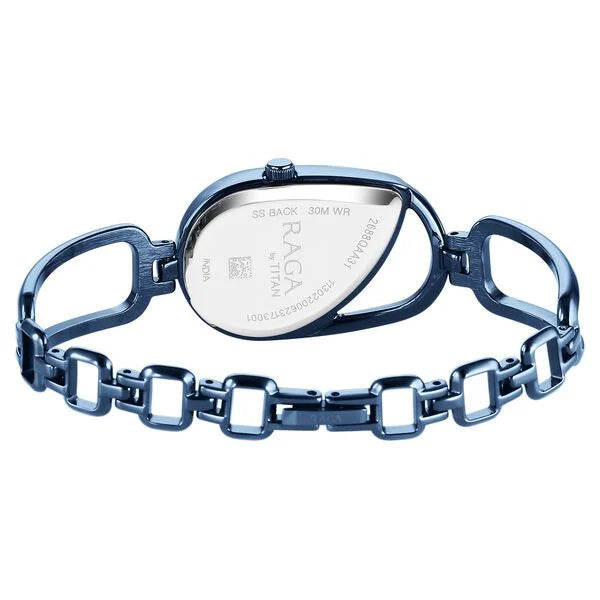 Titan Raga Chic Women's Watch Analog Blue Dial With Blue Stainless Steel  Band, 2688QM02