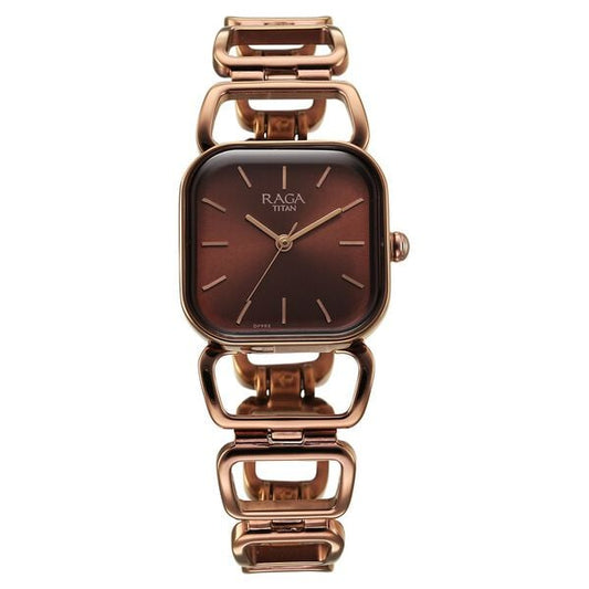 Titan, Women, Analog, Watch, Brown Dial, Stainless steel Strap, 2697QM02