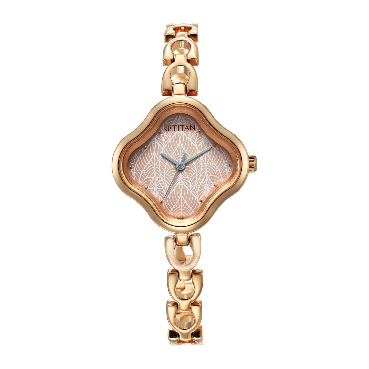 Titan Karishma Festive 23, Brown Dial Rose Gold Metal Strap Watch for Women,2701WM01