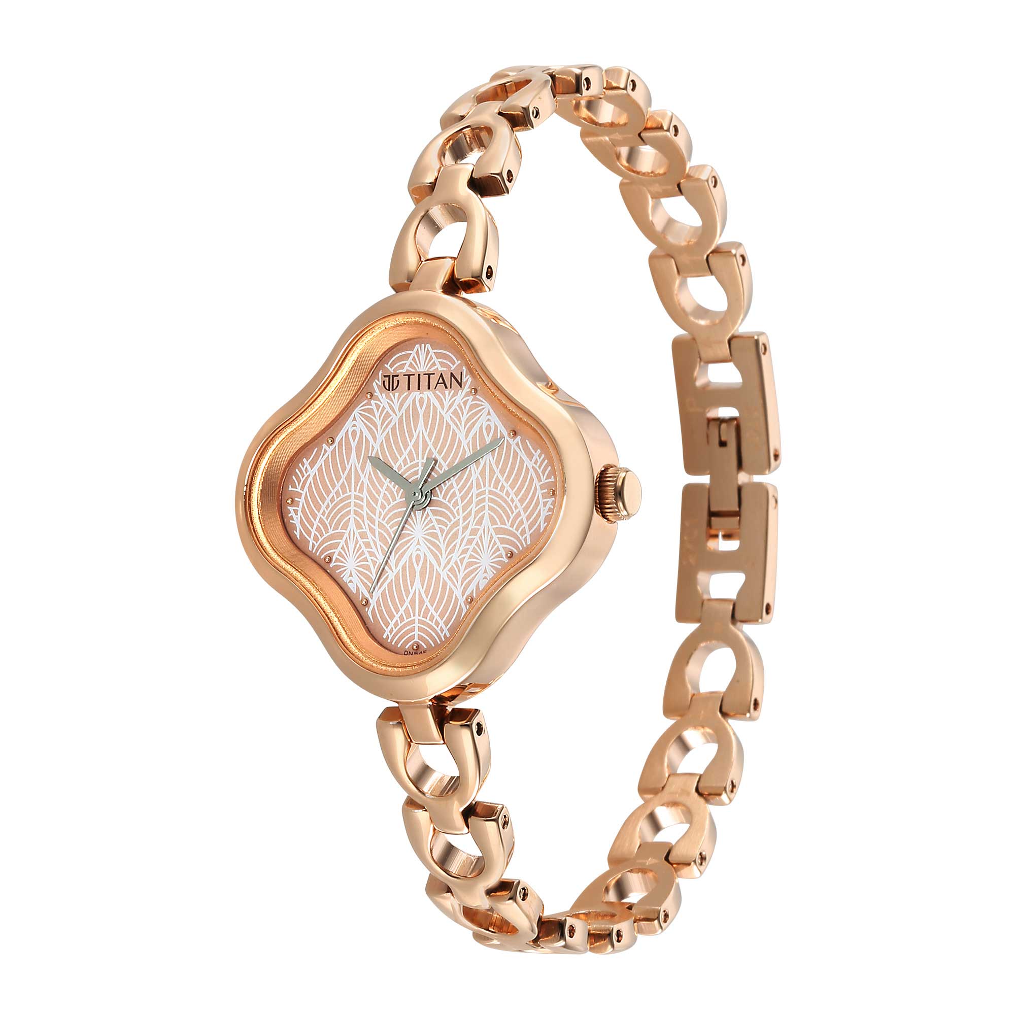 Titan Karishma Festive 23, Brown Dial Rose Gold Stainless Steel  Strap Watch for Women,270 - view 3