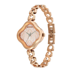 Titan Karishma Festive 23, Brown Dial Rose Gold Stainless Steel  Strap Watch for Women,270 - view 3