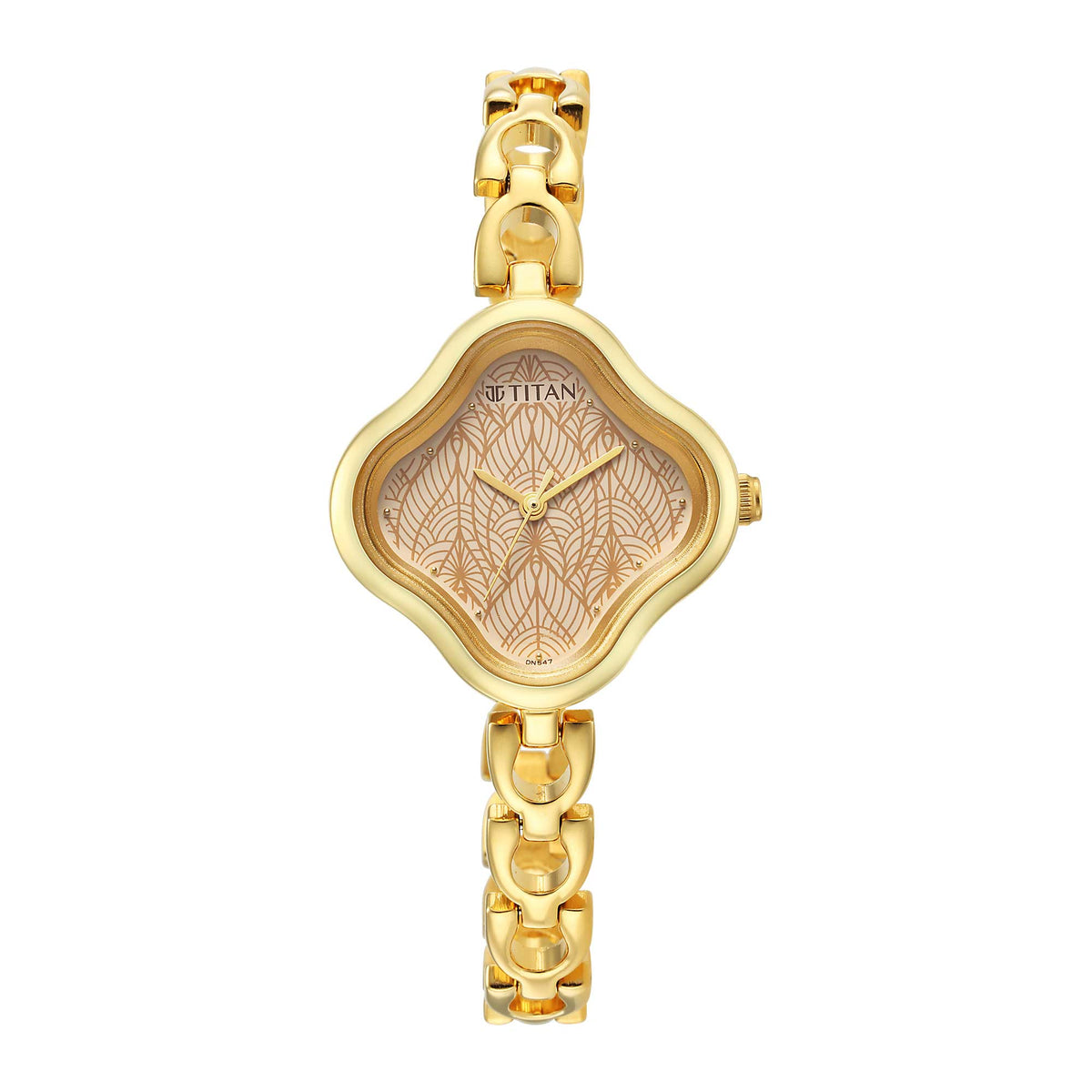 Titan Karishma Festive 23, Brown Dial Gold Metal Strap Watch for Women, 2701YM01