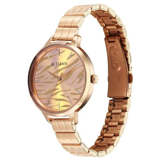 Titan, Men's, Analog Watch, Gold Dial, with Stainless Steel Band, TI-2703WM01