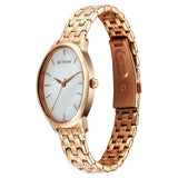 Titan Secluded Women's Watch Analog Mother of Pearl Dial with Rose Gold Stainless Steel Band, 2707WM01