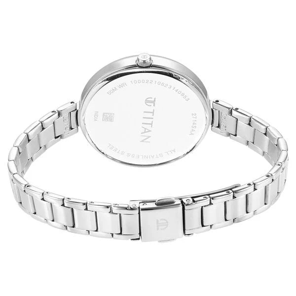 Titan Purple Stackables Quartz Analog Two Toned Dial Stainless Steel Strap Watch for Women 2714SM01