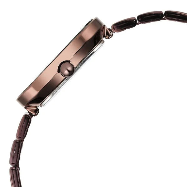 Titan Purple Stackables Women's Watch Analog Black Dial With Brown Stainless Steel Band, 2715QM01