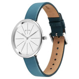 Titan Stackables Women's Watch Analog White Dial with Blue Leather Strap, 2718SL01