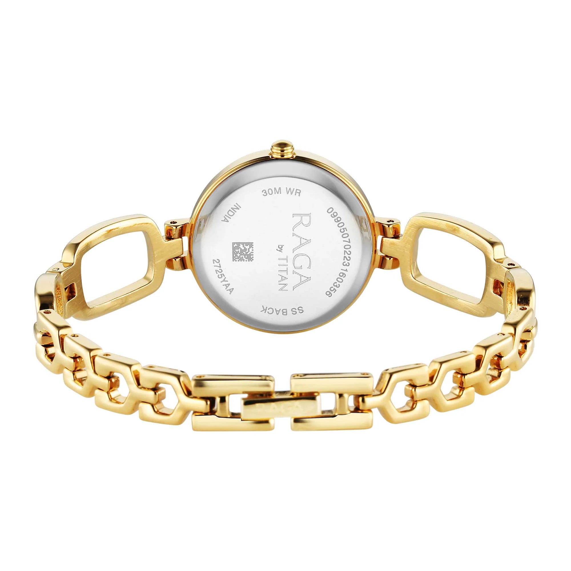 Titan Raga Collection Champagne Dial Gold Stainless Steel  Strap Watch for Women, 2725YM01