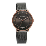 Titan Noir Women's Watch Analog Anthracite Dial With Black Mesh Band, 2728KM01