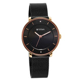 Titan Noir Women's Watch Analog Black Dial With Black Mesh Band, 2728KM03