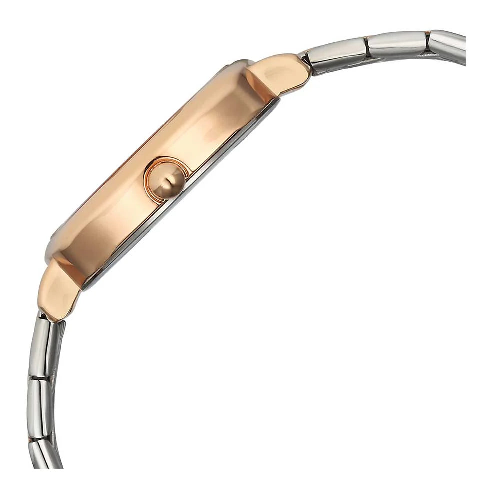 Titan Shaped Cases Women's Watch Silver Dial With Two-Toned Stainless Steel  Band, 2730KM01