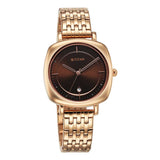 Titan Shaped Cases Men's Watches Analog Brown Dial With Rose Gold Stainless Steel  Band, 2730WM01