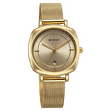 Titan Shaped Cases Men's Watches Analog Gold Dial With Rose Gold Stainless Steel  Band, 2730YM01